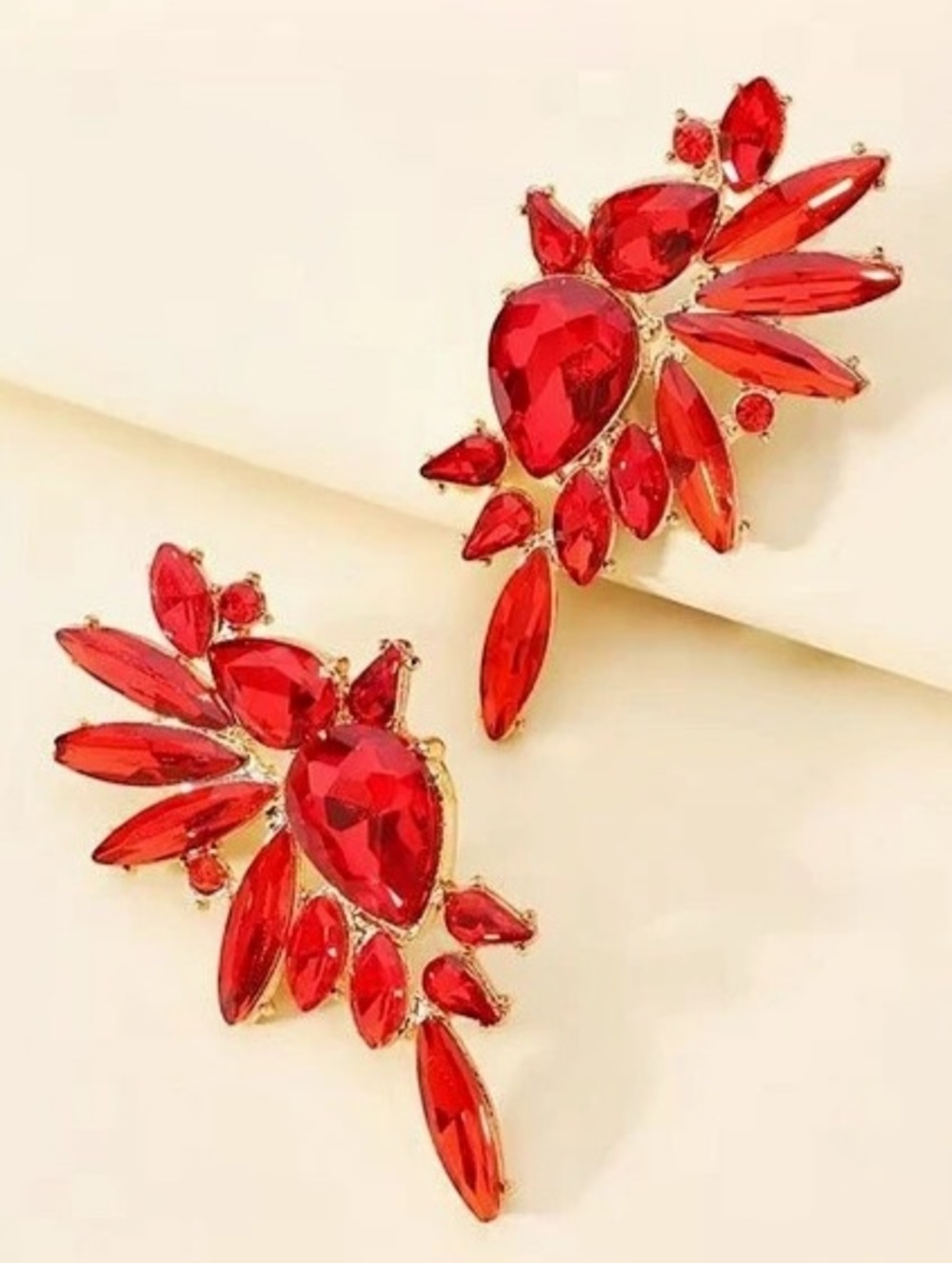 Red Statement Earrings New